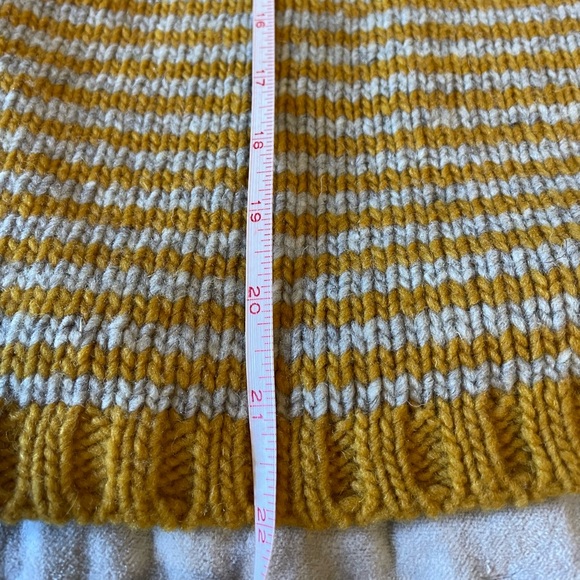 BABAA Jumper No6 In Ochre Striped Wool Sweater Mock Neck Iconic No 6 One Size - Picture 13 of 16